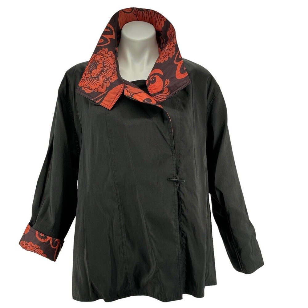 Mycra PAC Now Oversized JACKET Women Reversible Floral Pocket Travel Rain 0P NEW - Picture 2 of 15